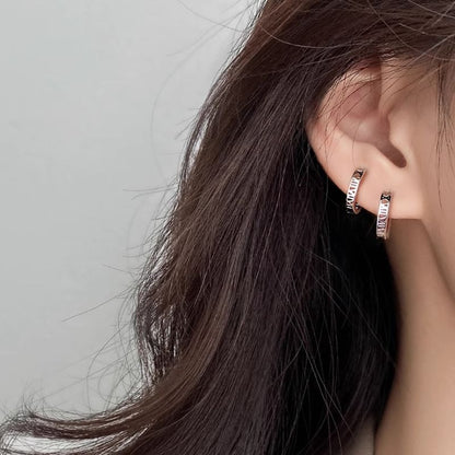 Roman Alloy Earring Numeral Hoop