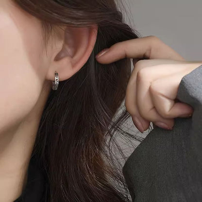 Roman Alloy Earring Numeral Hoop