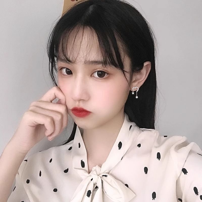 Drop Earring Heart Alloy Star