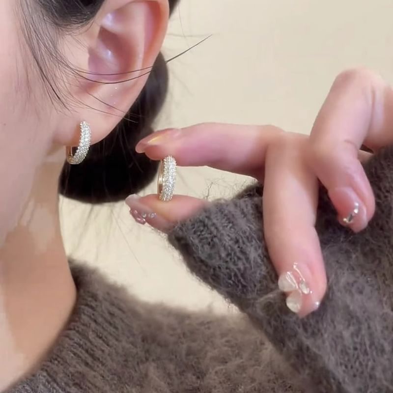 Hoop Alloy Earring Rhinestone