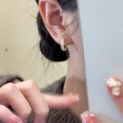 Hoop Alloy Earring Rhinestone