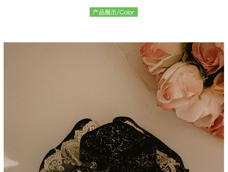 Lace Scrunchie Trim Floral Print