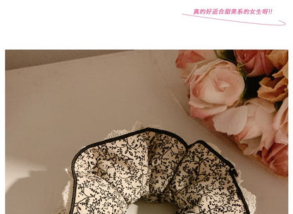 Lace Scrunchie Trim Floral Print