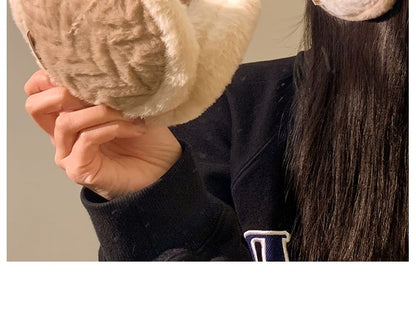 Fluffy Contrast Trim Earmuffs