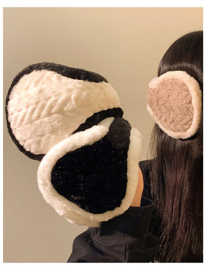 Fluffy Contrast Trim Earmuffs