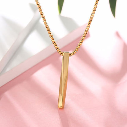 Twisted Bar Pendant Necklace - Minimalist