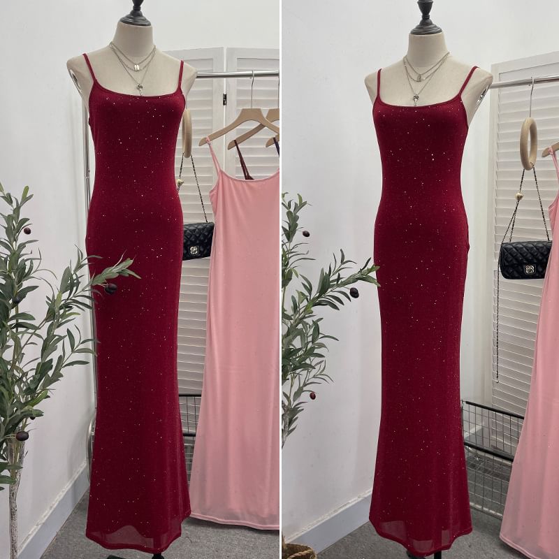 Glitter Sheath Maxi Dress