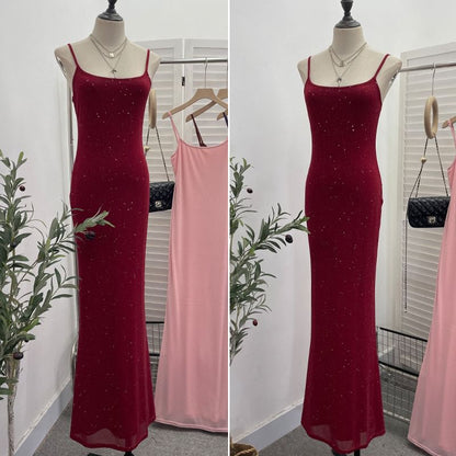 Glitter Sheath Maxi Dress