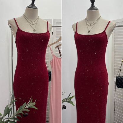 Glitter Sheath Maxi Dress