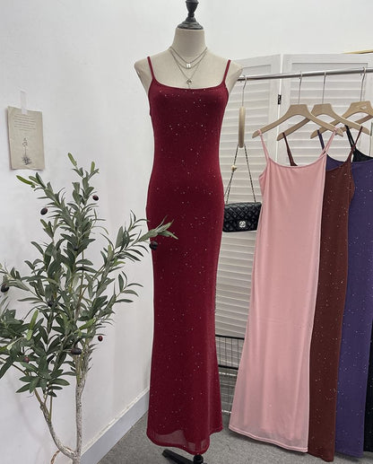 Glitter Sheath Maxi Dress