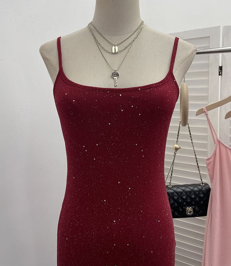 Glitter Sheath Maxi Dress