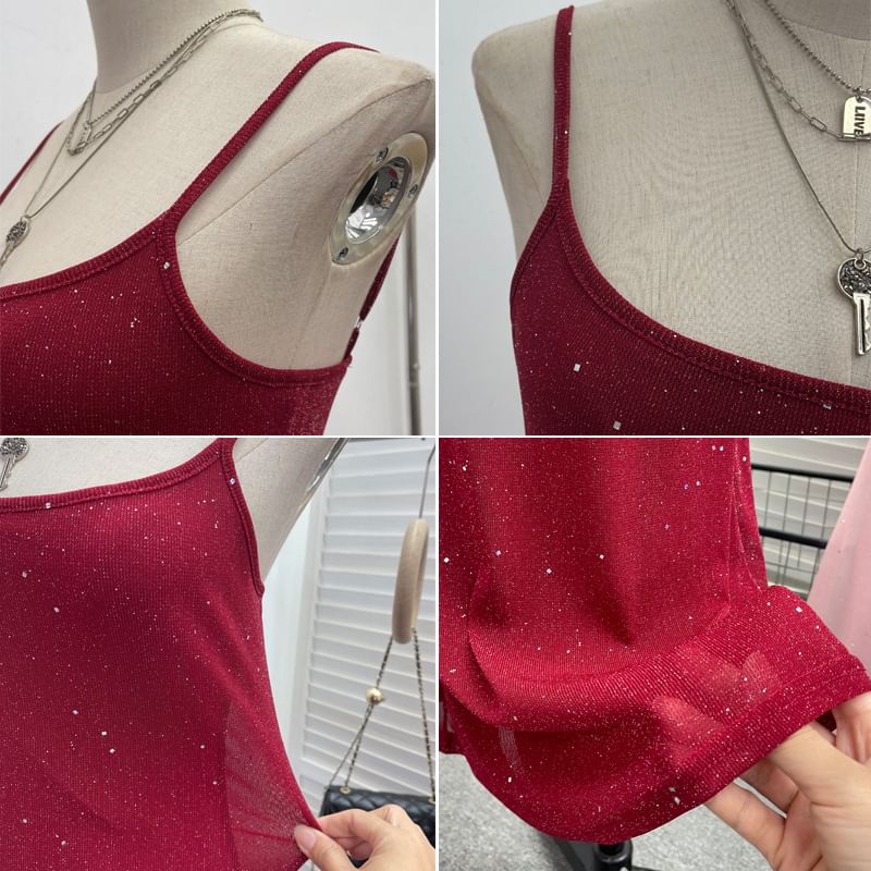 Glitter Sheath Maxi Dress