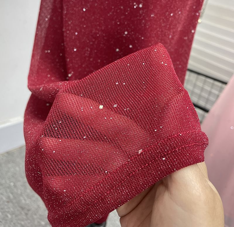 Glitter Sheath Maxi Dress