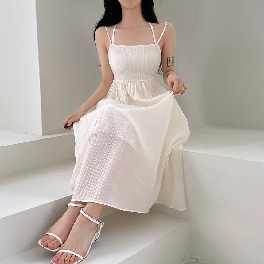 Gathered A-Line Maxi Dress