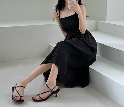 Gathered A-Line Maxi Dress