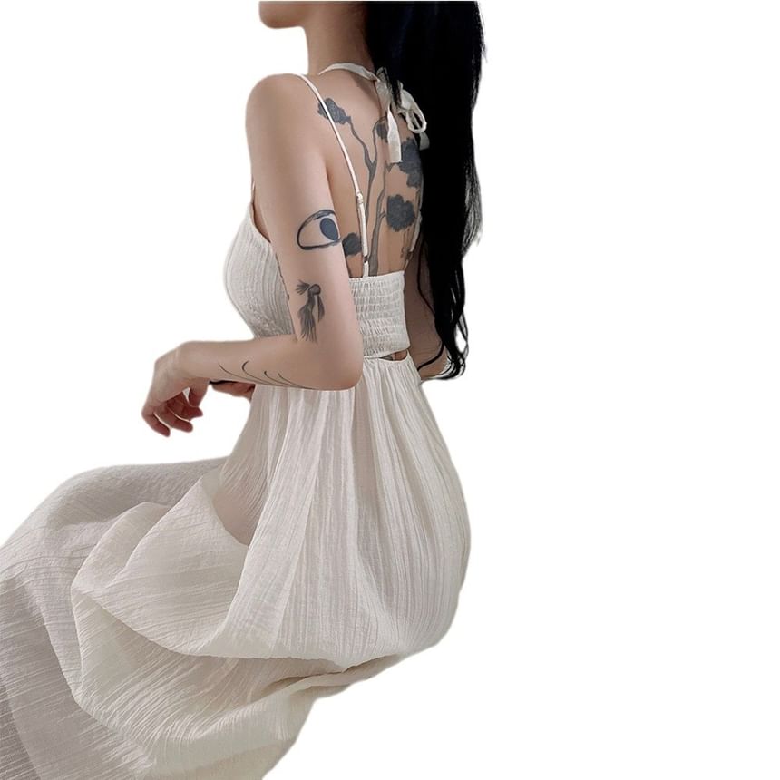 Gathered A-Line Maxi Dress