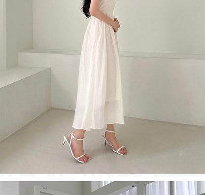Gathered A-Line Maxi Dress