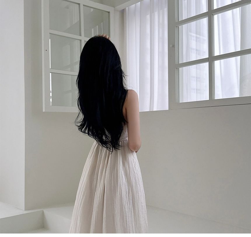 Gathered A-Line Maxi Dress