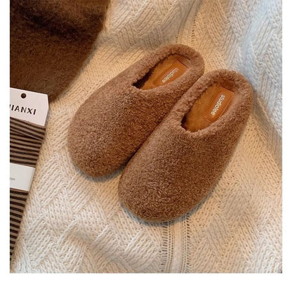 Platform Plain Fleece Mules