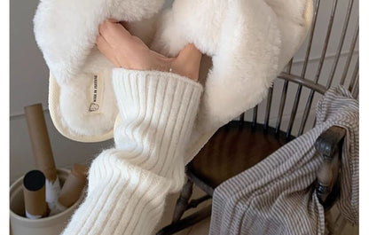 Fluffy Knot Slide Sandals