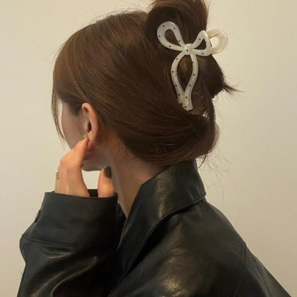 Dot Polka Claw Bow Hair