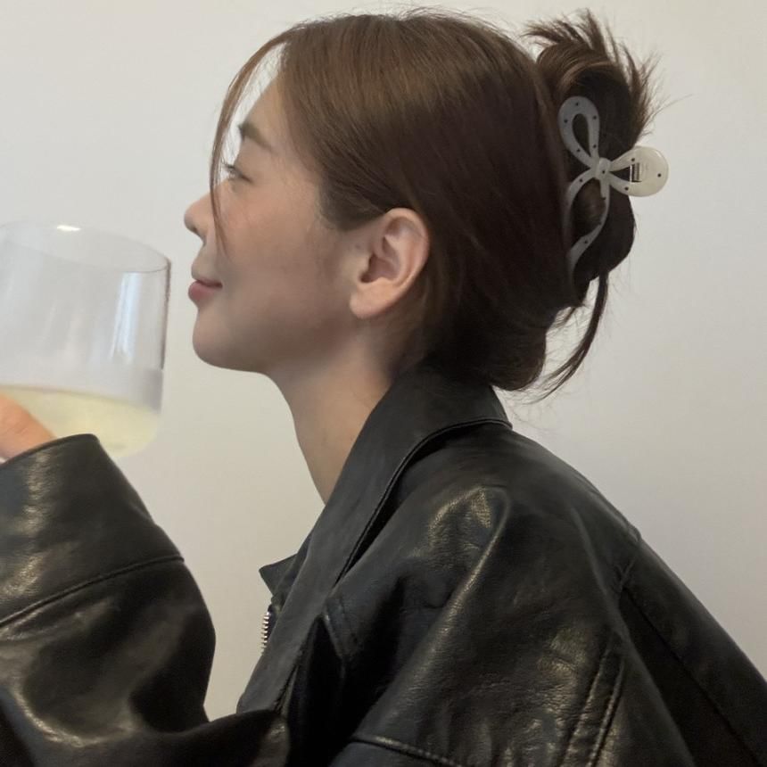 Dot Polka Claw Bow Hair