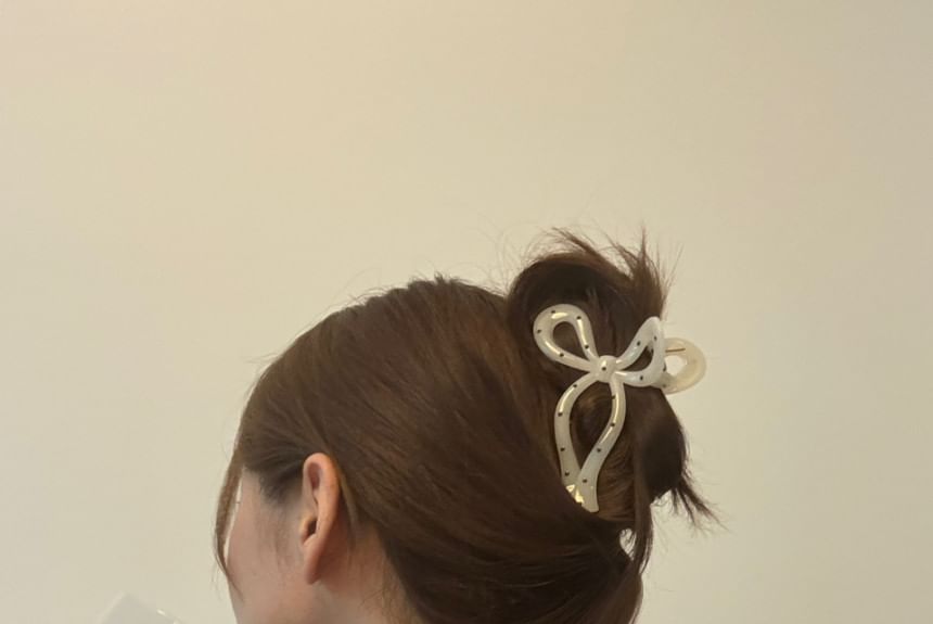 Dot Polka Claw Bow Hair