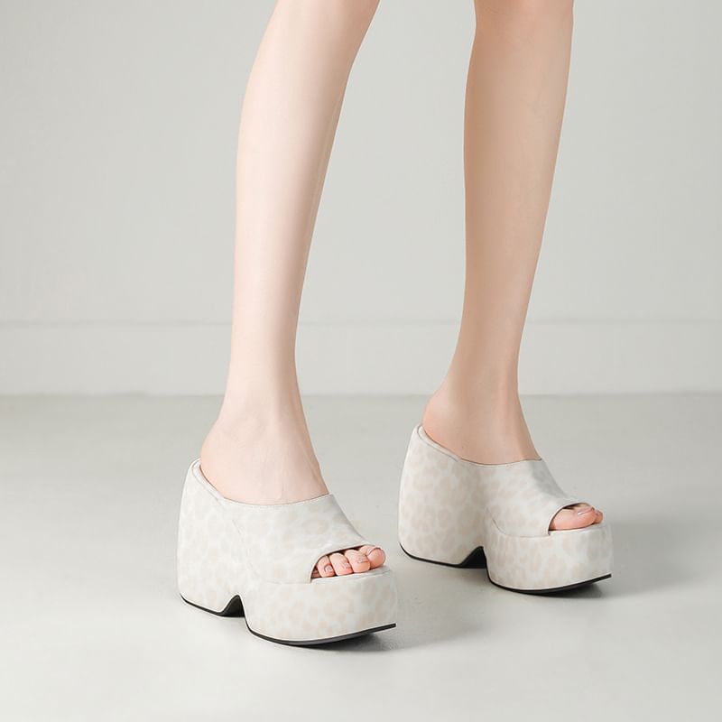 Platform Chunky Heel Slide Sandals