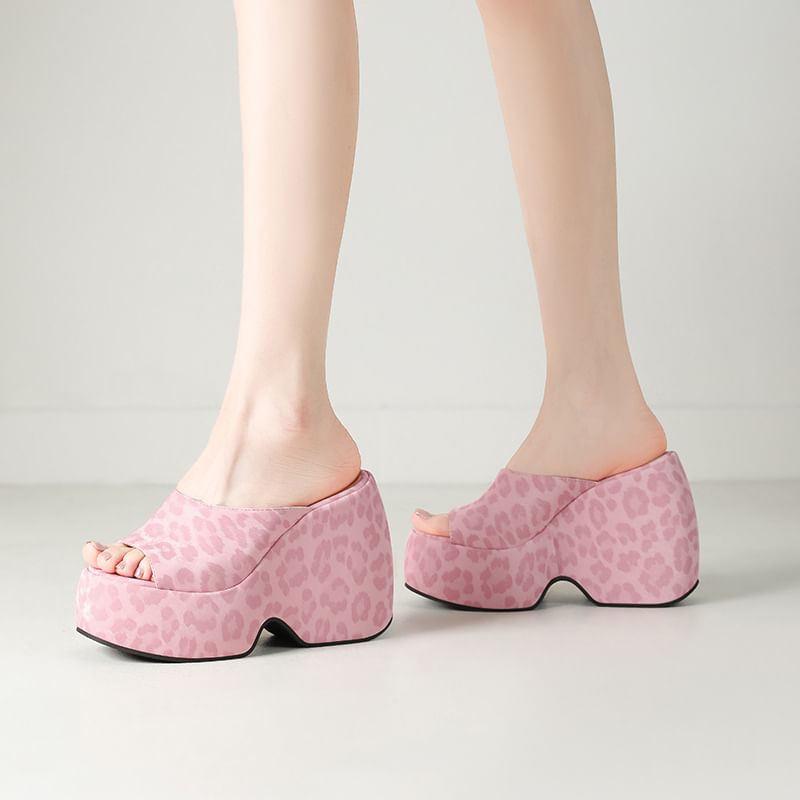 Platform Chunky Heel Slide Sandals