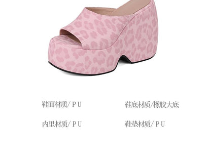 Platform Chunky Heel Slide Sandals