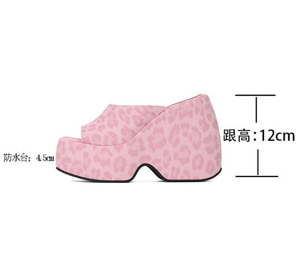 Platform Chunky Heel Slide Sandals