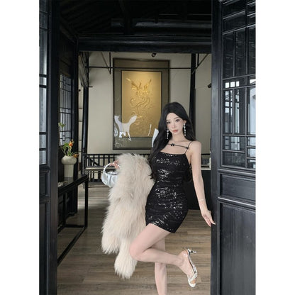 Sequin Ruched Bodycon Mini Dress