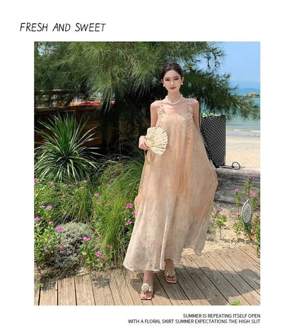 Lace A-Line Maxi Dress