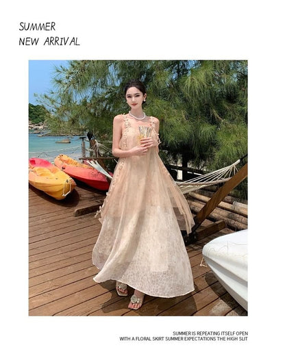 Lace A-Line Maxi Dress