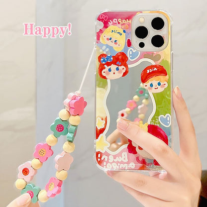 Mirrored Cartoon Case Phone