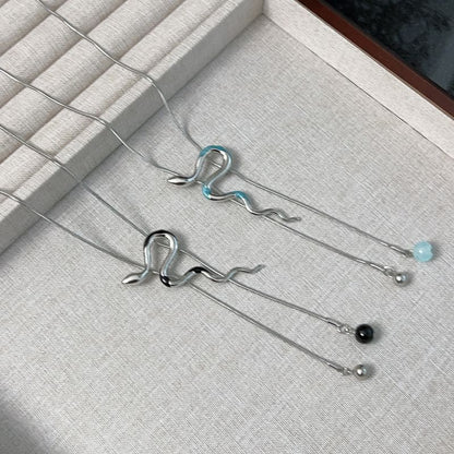 Snake Lariat Alloy Pendant Necklace