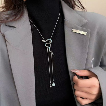 Snake Lariat Alloy Pendant Necklace