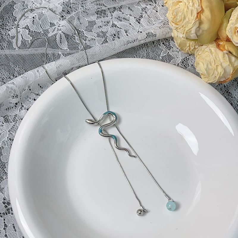 Snake Lariat Alloy Pendant Necklace
