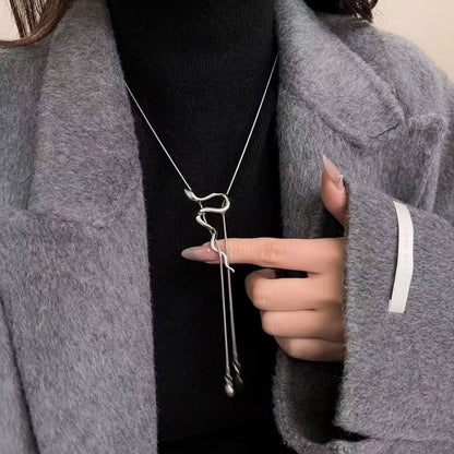 Snake Lariat Alloy Pendant Necklace