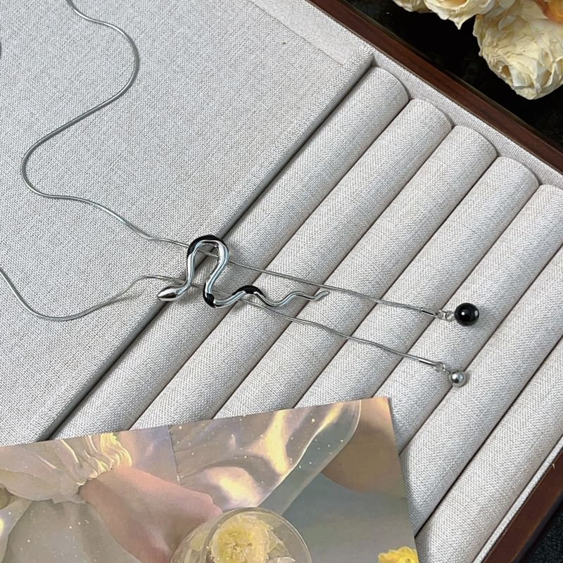 Snake Lariat Alloy Pendant Necklace