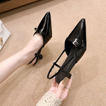 Pointed Slingback Kitten Heel Sandals