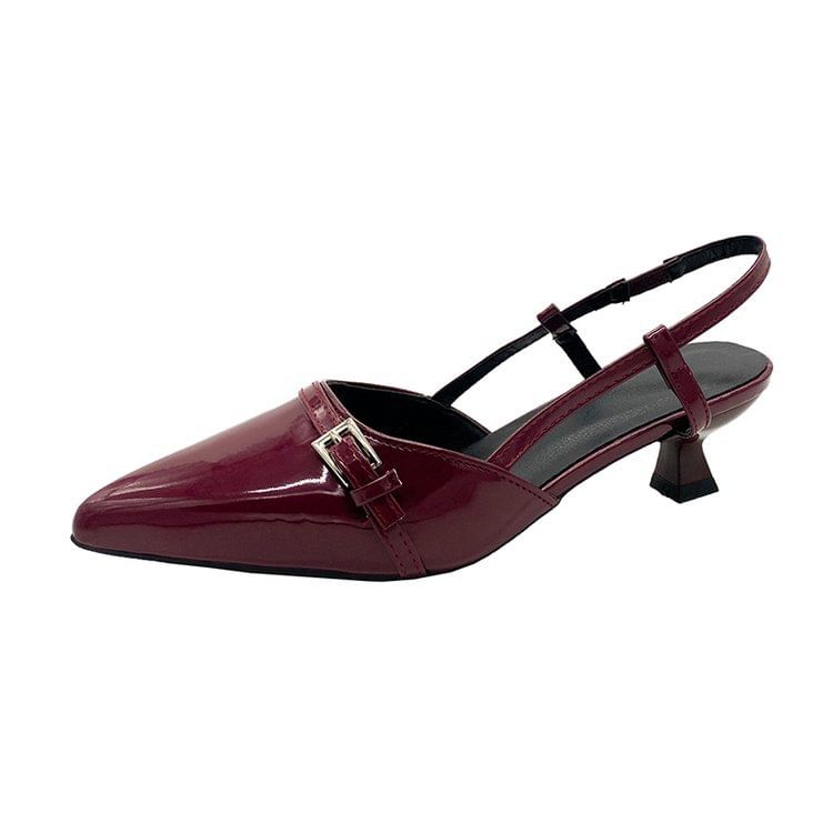Pointed Slingback Kitten Heel Sandals