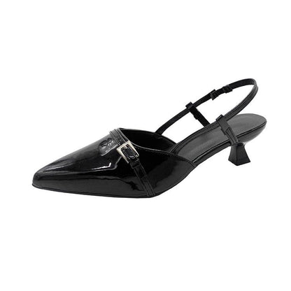 Pointed Slingback Kitten Heel Sandals