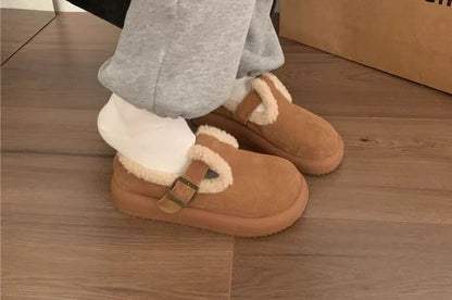Fleece-Lined Mary Jane Mules