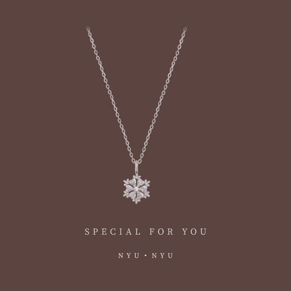 Snowflake Necklace Pendant Rhinestone