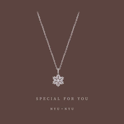 Snowflake Necklace Pendant Rhinestone