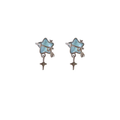 Drop / Star Earring Rhinestone On Clip