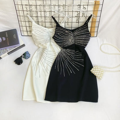 Rhinestone A-Line Mini Dress