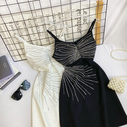 Rhinestone A-Line Mini Dress