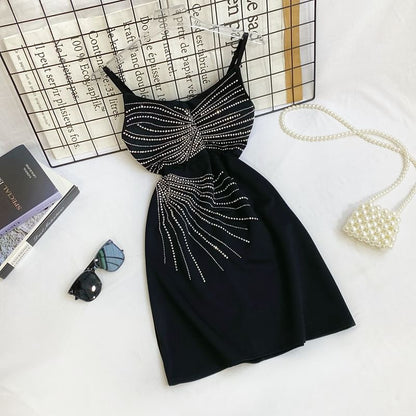 Rhinestone A-Line Mini Dress